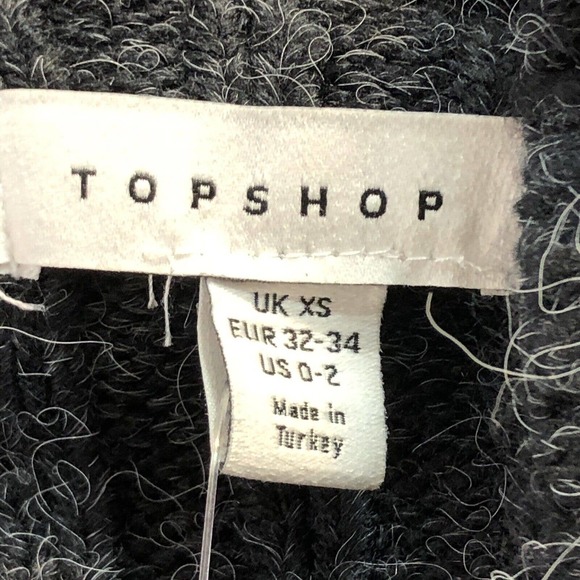 NWT Topshop Womens Open Back Ruffle‎ Detail Sweater Size 0-2 Charcoal Gray - Picture 10 of 12